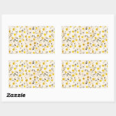 Custom Witte Daisies Blank Elegante Sjabloon Rechthoekige Sticker (Vel)