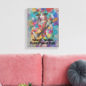 Custom Woman Gitarist Abstract Art Inspirerend Canvas Afdruk (Insitu (Woonkamer))