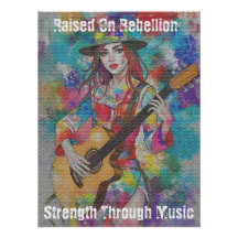 Custom Woman Gitarist Abstract Art Inspirerend