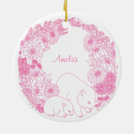 Custom Wombat Christmas Pink Keramisch Ornament