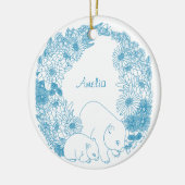 Custom Wombat Kerst Lichtblauw Keramisch Ornament (Links)