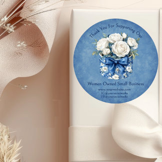 Custom Women Owned Floral Promotional Business Ronde Sticker