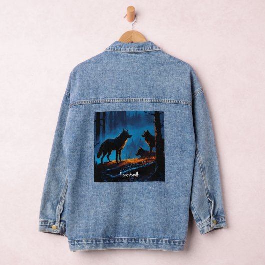 Custom Womens Denim Jean Jacket boswolf editie (Hangar)