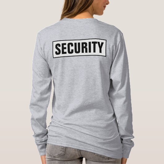 Custom Womens Double Sided Long Sleeve Security T-shirt (Achterkant)