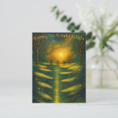 Custom Wonder & Light Secular Holiday Postcard Briefkaart (Staand voorkant)
