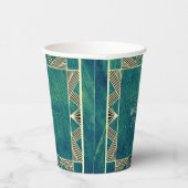 Custom Wood Emerald Green Rustic & Manly Birthday Papieren Bekers (Rechts)