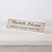 Custom Wooden Funny Bureau Naambordje (Voorkant)
