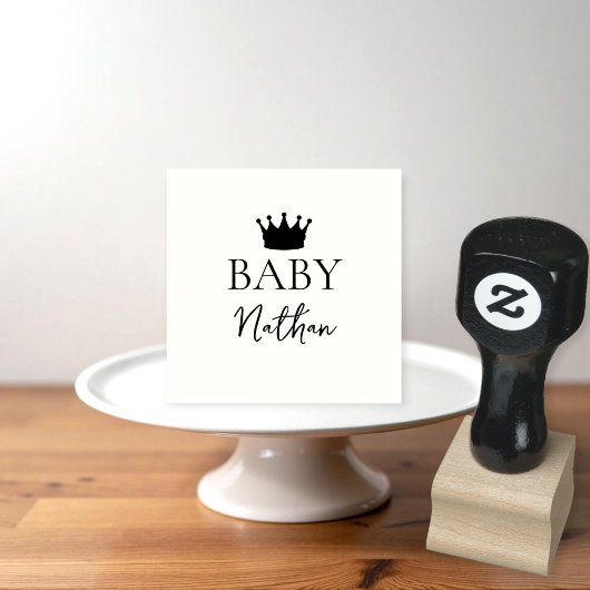 Custom wooden stamp for baby shower  rubberstempel