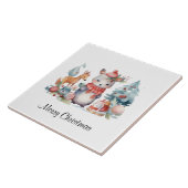 Custom Woodland Animals Christmas Waterverf Art Tegeltje (Zijkant)
