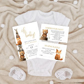 Custom Woodland Animals Schattige rustiek Baby sho Kaart