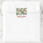 Custom Woodland rustieke schattig land kerst Vierkante Sticker (Tas)