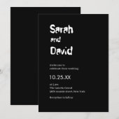 Custom Word Alleen Zwart-Wit Trouwen Kaart (Voorkant / Achterkant)