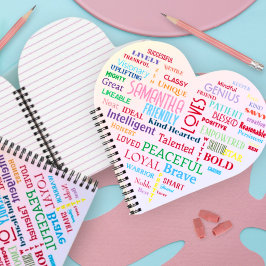 Custom Word Art Heart Keepsake Voeg je eigen woord Notitieboek