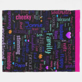 Custom Word Cloud Sherpa Fleece Blanket (Voorkant (Horizontaal))