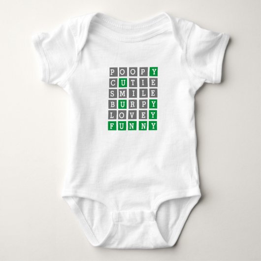 Custom Wordle Baby Bodysuit (Voorkant)