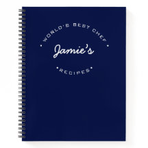 Custom World’s Best Chef Blue Personalized Recipe 