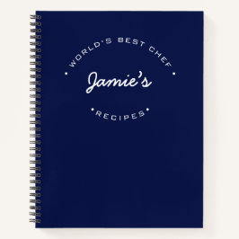 Custom World’s Best Chef Blue Personalized Recipe  Notitieboek