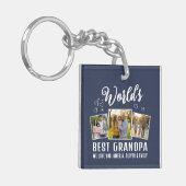 Custom World's Best Grandpa 3 Photo  Sleutelhanger (Voorkant Links)