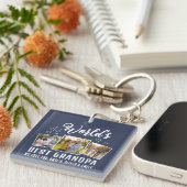 Custom World's Best Grandpa 3 Photo  Sleutelhanger (Voorkant Rechts)