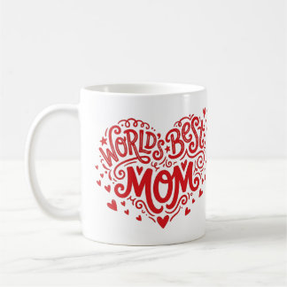 Custom World's Best Mom Red Heart Photo Mug Koffiemok