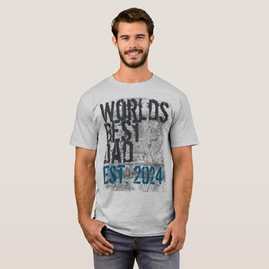 Custom World's Beste Papa Grunge Vaderdag T-shirt (Voorkant volledig)