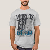 Custom World's Beste Papa Grunge Vaderdag T-shirt (Voorkant)