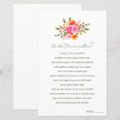 Custom Would She Rather Pink Floral Bridal Shower (Voorkant / Achterkant)