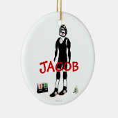 Custom Wrestling Cartoon Keramisch Ornament (Rechts)