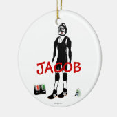 Custom Wrestling Cartoon Keramisch Ornament (Links)