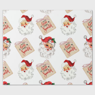 Custom Xmas Gift Wrap Retro Santa Holiday Paper Cadeaupapier
