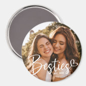Custom Year Besties BFF Modern Script Photo Magneet (Voorkant / Achterkant)