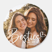Custom Year Besties BFF Modern Script Photo Magneet (Voorkant)