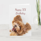 Custom Year Birthday Cute Dog Puppy Pet Kaart (Voorkant)