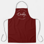 Custom Year Chef Master Daddy Red Personalized Schort (Voorkant)