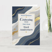Custom Year Employee Work Anniversary Elegant Gold Kaart (Voorkant)