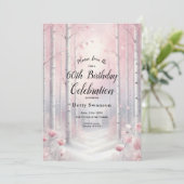 Custom Year Frosted Petals in Winter Birthday  Kaart (Staand voorkant)