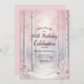 Custom Year Frosted Petals in Winter Birthday  Kaart (Voorkant / Achterkant)