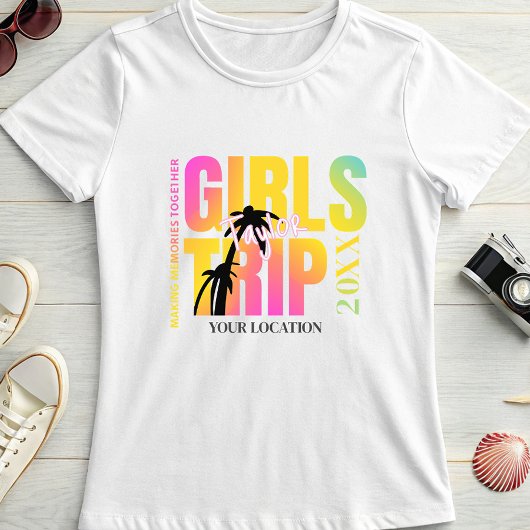 Custom Year Girls Trip; Summer Vacation Name &City T-shirt