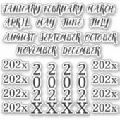 Custom Year Headings Months Bullet Journal Planner Sticker (Voorkant)