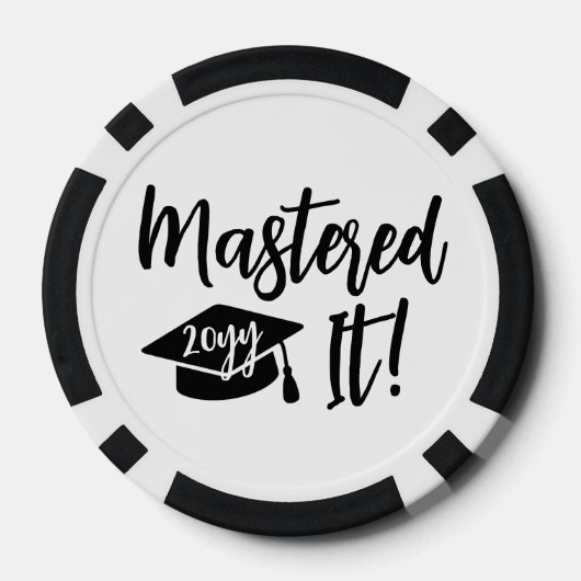 Custom Year Masters Degree Afstuderen beheerst het Poker Chips (Achterkant)