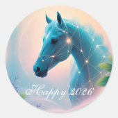 Custom Year of the Horse 2026 Ronde Sticker (Voorkant)