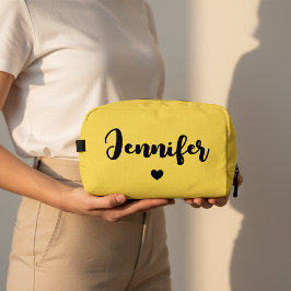 Custom Yellow Cosmetic Bag for Her, Mom or Girls Toilettasje