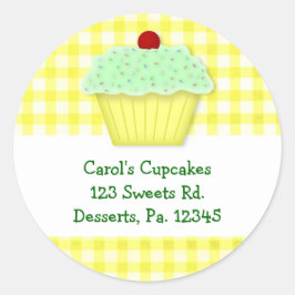 Custom Yellow Cupcake Sticker