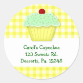 Custom Yellow Cupcake Sticker (Voorkant)