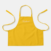 Custom Yellow Kids Apron – Personalized Name Apron Schort (Voorkant)