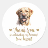Custom Yellow Lab Hond Wedding Favoriet Stickers (Voorkant)
