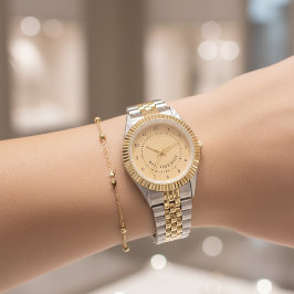 Custom Yellow Mr and Mrs Wedding Watch for Couples Horloge