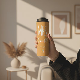 Custom Yellow Wedding Tumbler for Hubby & Wifey Thermosbeker