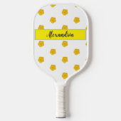 Custom Yellow Wildflower with name Pickleball Paddle (Voorkant)