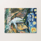 Custom Yellowstone Lower Falls Van Gogh Colorful Legpuzzel (Horizontaal)